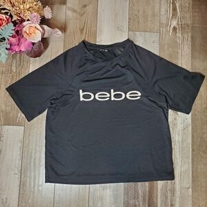 Bebe Sport Black Short Sleeve Top Size Small Women's GUC